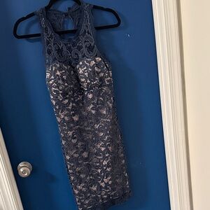 Elegant Navy Lace Women’s Dress